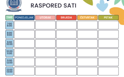 Raspored sati predmetna nastava